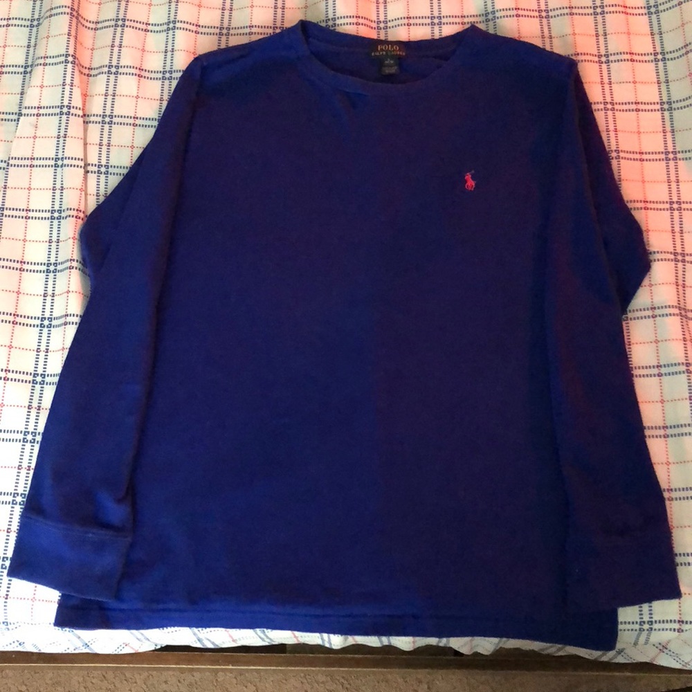 Royal blue long sleeve Ralph Lauren shirt